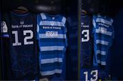 3 May 2025; The jersey Robbie Henshaw in the Leinster dressingroom before the Investec Champions Cup semi-final match between Leinster and Northampton Saints at the Aviva Stadium in Dublin. Photo by Brendan Moran/Sportsfile