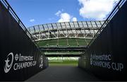 3 May 2025; A general view of the players tunnel before the Investec Champions Cup semi-final match between Leinster and Northampton Saints at the Aviva Stadium in Dublin. Photo by Brendan Moran/Sportsfile