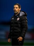 2 May 2025; Derry City manager Tiernan Lynch during the SSE Airtricity Men's Premier Division match between Derry City and Shelbourne at The Ryan McBride Brandywell Stadium in Derry. Photo by Stephen McCarthy/Sportsfile