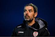 2 May 2025; Derry City manager Tiernan Lynch during the SSE Airtricity Men's Premier Division match between Derry City and Shelbourne at The Ryan McBride Brandywell Stadium in Derry. Photo by Stephen McCarthy/Sportsfile
