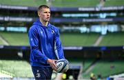 3 May 2025; Sam Prendergast of Leinster before the Investec Champions Cup semi-final match between Leinster and Northampton Saints at the Aviva Stadium in Dublin. Photo by Brendan Moran/Sportsfile
