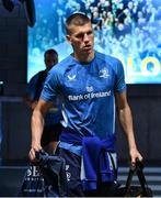 3 May 2025; Sam Prendergast of Leinster arrives before the Investec Champions Cup semi-final match between Leinster and Northampton Saints at the Aviva Stadium in Dublin. Photo by Brendan Moran/Sportsfile