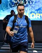 3 May 2025; James Lowe of Leinster arrives before the Investec Champions Cup semi-final match between Leinster and Northampton Saints at the Aviva Stadium in Dublin. Photo by Brendan Moran/Sportsfile