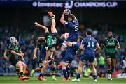 3 May 2025; Joe McCarthy of Leinster, 5, in action against James Ramm of Northampton Saints during the Investec Champions Cup semi-final match between Leinster and Northampton Saints at the Aviva Stadium in Dublin. Photo by David Fitzgerald/Sportsfile