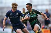 3 May 2025; Alex Mitchell of Northampton Saints in action against Tommy O'Brien of Leinster during the Investec Champions Cup semi-final match between Leinster and Northampton Saints at the Aviva Stadium in Dublin. Photo by Brendan Moran/Sportsfile
