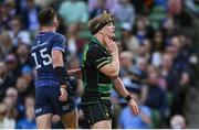 3 May 2025; Henry Pollock of Northampton Saints celebrates after scoring his side's second try during the Investec Champions Cup semi-final match between Leinster and Northampton Saints at the Aviva Stadium in Dublin. Photo by David Fitzgerald/Sportsfile