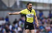 3 May 2025; Referee Pierre Brousset during the Investec Champions Cup semi-final match between Leinster and Northampton Saints at the Aviva Stadium in Dublin. Photo by Seb Daly/Sportsfile