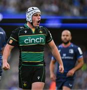 3 May 2025; Curtis Langdon of Northampton Saints celebrates a turnover during the Investec Champions Cup semi-final match between Leinster and Northampton Saints at the Aviva Stadium in Dublin. Photo by Brendan Moran/Sportsfile