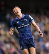 3 May 2025; Sam Prendergast of Leinster reacts after missing a conversion during the Investec Champions Cup semi-final match between Leinster and Northampton Saints at the Aviva Stadium in Dublin. Photo by David Fitzgerald/Sportsfile