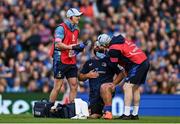 3 May 2025; Rabah Slimani of Leinster recieves medical attention during the Investec Champions Cup semi-final match between Leinster and Northampton Saints at the Aviva Stadium in Dublin. Photo by Brendan Moran/Sportsfile