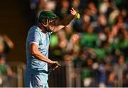 3 May 2025; Limerick goalkeeper Nickie Quaid shields his eyes from the sun as he prepares to take a puck-out during the Munster GAA Hurling Senior Championship Round 3 match between Waterford and Limerick at Walsh Park in Waterford. Photo by Piaras Ó Mídheach/Sportsfile