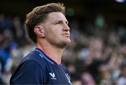 3 May 2025; Jordie Barrett of Leinster after the Investec Champions Cup semi-final match between Leinster and Northampton Saints at the Aviva Stadium in Dublin. Photo by Brendan Moran/Sportsfile