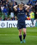 3 May 2025; Tommy O'Brien of Leinster after the Investec Champions Cup semi-final match between Leinster and Northampton Saints at the Aviva Stadium in Dublin. Photo by Brendan Moran/Sportsfile