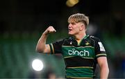 3 May 2025; Henry Pollock of Northampton Saints after his side's victory in the Investec Champions Cup semi-final match between Leinster and Northampton Saints at the Aviva Stadium in Dublin. Photo by Seb Daly/Sportsfile