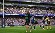 3 May 2025; Elliot Millar-Mills of Northampton Saints celebrates after the Investec Champions Cup semi-final match between Leinster and Northampton Saints at the Aviva Stadium in Dublin. Photo by Brendan Moran/Sportsfile