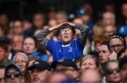 3 May 2025; A young Leinster supporter reacts during the Investec Champions Cup semi-final match between Leinster and Northampton Saints at the Aviva Stadium in Dublin. Photo by Seb Daly/Sportsfile