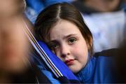 3 May 2025; A young Leinster supporter reacts during the Investec Champions Cup semi-final match between Leinster and Northampton Saints at the Aviva Stadium in Dublin. Photo by Seb Daly/Sportsfile
