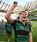 3 May 2025; Henry Pollock of Northampton Saints after the Investec Champions Cup semi-final match between Leinster and Northampton Saints at the Aviva Stadium in Dublin. Photo by David Fitzgerald/Sportsfile