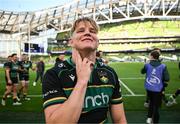 3 May 2025; Henry Pollock of Northampton Saints after the Investec Champions Cup semi-final match between Leinster and Northampton Saints at the Aviva Stadium in Dublin. Photo by David Fitzgerald/Sportsfile