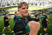 3 May 2025; Henry Pollock of Northampton Saints after the Investec Champions Cup semi-final match between Leinster and Northampton Saints at the Aviva Stadium in Dublin. Photo by David Fitzgerald/Sportsfile