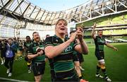 3 May 2025; Henry Pollock of Northampton Saints after the Investec Champions Cup semi-final match between Leinster and Northampton Saints at the Aviva Stadium in Dublin. Photo by David Fitzgerald/Sportsfile
