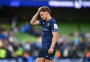 3 May 2025; Jordie Barrett of Leinster after the Investec Champions Cup semi-final match between Leinster and Northampton Saints at the Aviva Stadium in Dublin. Photo by David Fitzgerald/Sportsfile