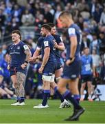 3 May 2025; Andrew Porter of Leinster, left, after the Investec Champions Cup semi-final match between Leinster and Northampton Saints at the Aviva Stadium in Dublin. Photo by David Fitzgerald/Sportsfile