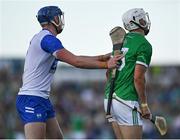 3 May 2025; Conor Prunty of Waterford and Aaran Gillane of Limerick during the Munster GAA Hurling Senior Championship Round 3 match between Waterford and Limerick at Walsh Park in Waterford. Photo by Tom Beary/Sportsfile
