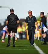 3 May 2025; Limerick manager John Kiely remonstrates with a linesman during the Munster GAA Hurling Senior Championship Round 3 match between Waterford and Limerick at Walsh Park in Waterford. Photo by Tom Beary/Sportsfile