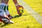 3 May 2025; A general view of a sliotar before a sideline cut during the Munster GAA Hurling Senior Championship Round 3 match between Waterford and Limerick at Walsh Park in Waterford. Photo by Piaras Ó Mídheach/Sportsfile