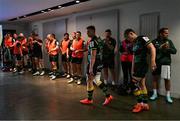 3 May 2025; Northampton Saints captain Fraser Dingwall, followed by teammate Fin Smith are cheered by their teammates in the players tunnel before the Investec Champions Cup semi-final match between Leinster and Northampton Saints at the Aviva Stadium in Dublin. Photo by Brendan Moran/Sportsfile