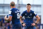 3 May 2025; Sam Prendergast of Leinster during the Investec Champions Cup semi-final match between Leinster and Northampton Saints at the Aviva Stadium in Dublin. Photo by Seb Daly/Sportsfile