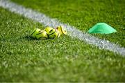 3 May 2025; Sliotars on the pitch for the warm-up before the Munster GAA Hurling Senior Championship Round 3 match between Waterford and Limerick at Walsh Park in Waterford. Photo by Piaras Ó Mídheach/Sportsfile