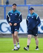3 May 2025; Waterford selectors Dan Shanahan, left, and Eoin Kelly before the Munster GAA Hurling Senior Championship Round 3 match between Waterford and Limerick at Walsh Park in Waterford. Photo by Piaras Ó Mídheach/Sportsfile