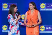 2 May 2025; Síofra O’Shea from Kerry is interviewed by MC Caoimhe Marley Morgan at the 2025 Lidl National Leagues awards. Photo by Matt Browne/Sportsfile
