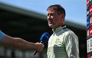 4 May 2025; Kerry manager Jack O'Connor is interviewed before the Munster GAA Football Senior Championship final match between Kerry and Clare at Fitzgerald Stadium in Killarney, Kerry. Photo by Brendan Moran/Sportsfile
