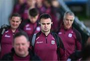 4 May 2025; Cillian McDaid of Galway, centre, arrives alongside teammates before the Connacht GAA Football Senior Championship final match between Mayo and Galway at Hastings Insurance MacHale Park in Castlebar, Mayo. Photo by Seb Daly/Sportsfile