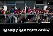 4 May 2025; Galway supporters welcome their side's team coach before the Connacht GAA Football Senior Championship final match between Mayo and Galway at Hastings Insurance MacHale Park in Castlebar, Mayo. Photo by Seb Daly/Sportsfile