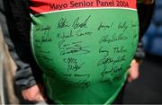 4 May 2025; A Mayo supporter before the Connacht GAA Football Senior Championship final match between Mayo and Galway at Hastings Insurance MacHale Park in Castlebar, Mayo. Photo by David Fitzgerald/Sportsfile