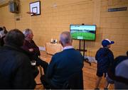 4 May 2025; Supporters watch the Munster final in the Castlebar Mitchels clubhouse before the Connacht GAA Football Senior Championship final match between Mayo and Galway at Hastings Insurance MacHale Park in Castlebar, Mayo. Photo by David Fitzgerald/Sportsfile