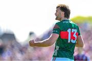 4 May 2025; Aidan O’Shea of Mayo celebrates winning a free during the Connacht GAA Football Senior Championship final match between Mayo and Galway at Hastings Insurance MacHale Park in Castlebar, Mayo. Photo by Seb Daly/Sportsfile
