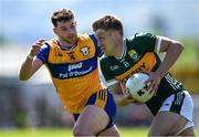 4 May 2025; Killian Spillane of Kerry in action against Ronan Lanigan of Clare during the Munster GAA Football Senior Championship final match between Kerry and Clare at Fitzgerald Stadium in Killarney, Kerry. Photo by Brendan Moran/Sportsfile