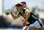 4 May 2025; Killian Spillane of Kerry in action against Ronan Lanigan of Clare during the Munster GAA Football Senior Championship final match between Kerry and Clare at Fitzgerald Stadium in Killarney, Kerry. Photo by Brendan Moran/Sportsfile