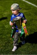 4 May 2025; Lúca O'Neill, age 2 and a half, son of Kerry coach Cian O'Neill with the trophy after the Munster GAA Football Senior Championship final match between Kerry and Clare at Fitzgerald Stadium in Killarney, Kerry. Photo by Piaras Ó Mídheach/Sportsfile