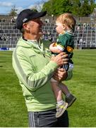 4 May 2025; Kerry manager Jack O'Connor celebrates with his grandson Jeaic after the Munster GAA Football Senior Championship final match between Kerry and Clare at Fitzgerald Stadium in Killarney, Kerry. Photo by Brendan Moran/Sportsfile