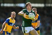 4 May 2025; David Clifford of Kerry in action against Emmet McMahon of Clare during the Munster GAA Football Senior Championship final match between Kerry and Clare at Fitzgerald Stadium in Killarney, Kerry. Photo by Brendan Moran/Sportsfile
