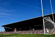 4 May 2025; Matthew Tierney of Galway shoots to score his side's first goal from a penalty during the Connacht GAA Football Senior Championship final match between Mayo and Galway at Hastings Insurance MacHale Park in Castlebar, Mayo. Photo by David Fitzgerald/Sportsfile