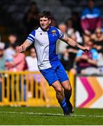 4 May 2025; Shane Fielding of College Corinthians celebrates after the FAI Youth Cup final match between Mervue United and College Corinthians at Eamonn Deacy Park in Galway. Photo by Tyler Miller/Sportsfile