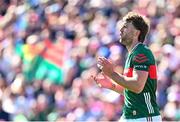4 May 2025; Aidan O’Shea of Mayo reacts during the Connacht GAA Football Senior Championship final match between Mayo and Galway at Hastings Insurance MacHale Park in Castlebar, Mayo. Photo by Seb Daly/Sportsfile