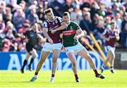 4 May 2025; Paul Conroy of Galway and Stephen Coen of Mayo tussle during the Connacht GAA Football Senior Championship final match between Mayo and Galway at Hastings Insurance MacHale Park in Castlebar, Mayo. Photo by Seb Daly/Sportsfile